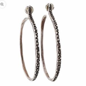 Large textured sterling hoop earrings